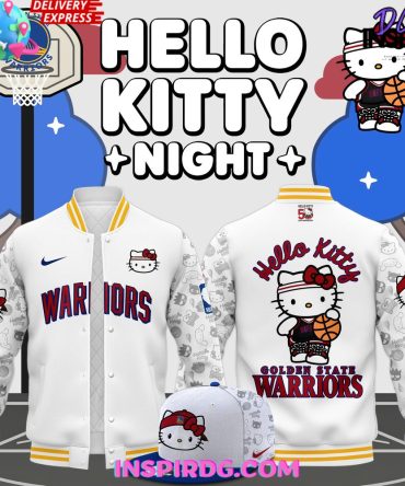Golden State Warriors X Hello Kitty Night Limited Varsity Jacket