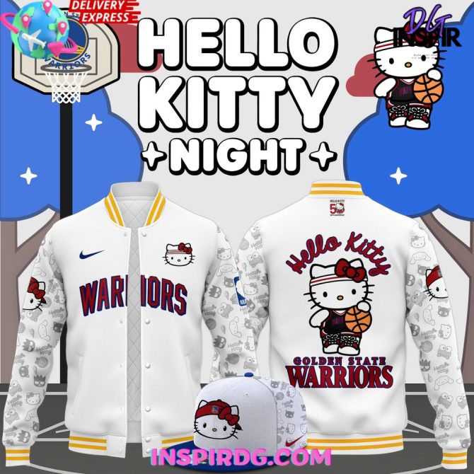 Golden State Warriors X Hello Kitty Night Limited Varsity Jacket