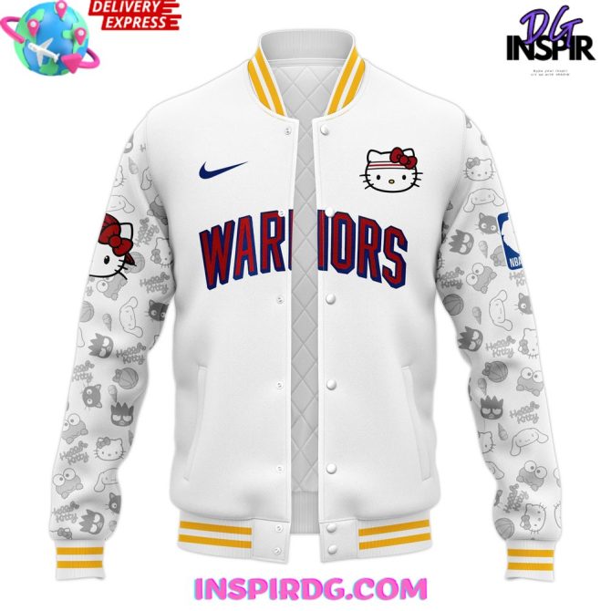 Golden State Warriors X Hello Kitty Night Limited Varsity Jacket - Image 2