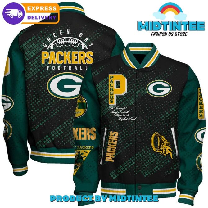 Green Bay Packers 2024 Nfl Pattern Baseball Jacket