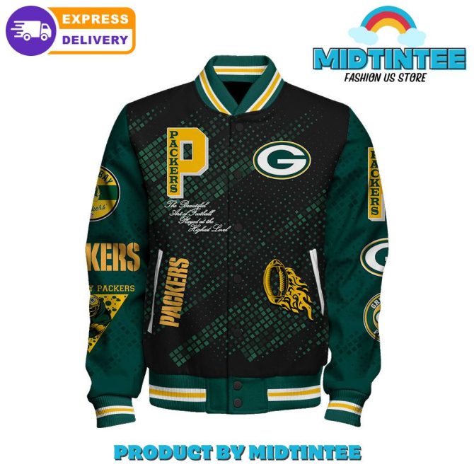 Green Bay Packers 2024 Nfl Pattern Baseball Jacket - Image 2