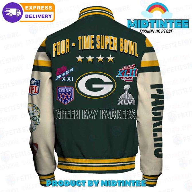 Green Bay Packers Super Bowl Champions Varsity Jacket - Premium Nfl Fan Gear - Fast Shipping! - Image 3