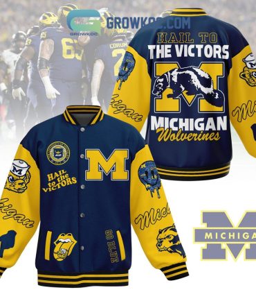 Michigan Wolverines Varsity Jacket - Hail To The Victors - Fans Gift - Blue/Yellow