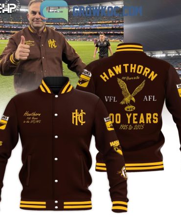 Hawthorn 100 Years Anniversary Jacket - Vfl/Afl Premium Bomber 1925-2025