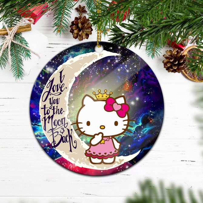 Hello Kitty Love You To The Moon Galaxy Ceramic Circle Ornament Perfect Gift For Christmas Holiday - Image 2