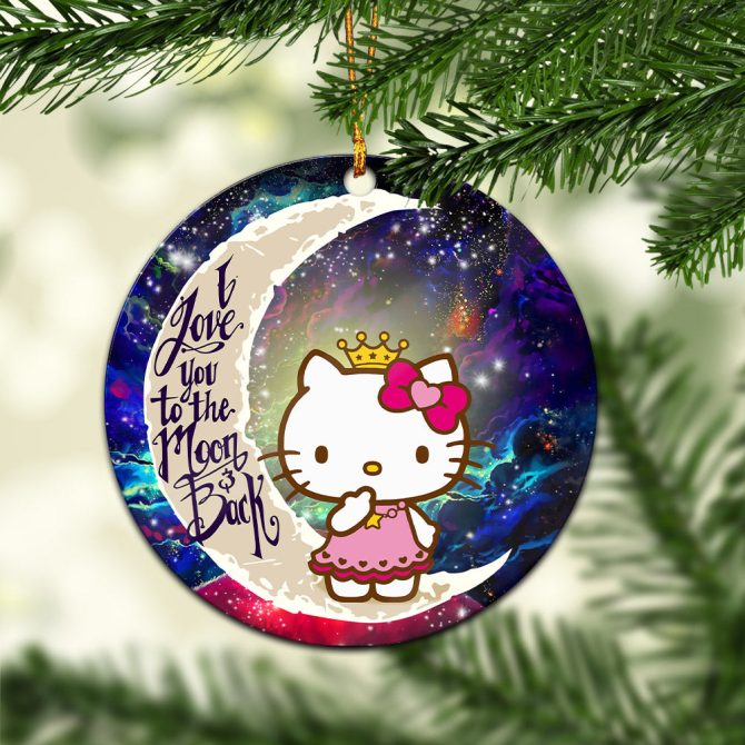 Hello Kitty Love You To The Moon Galaxy Ceramic Circle Ornament Perfect Gift For Christmas Holiday