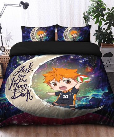 Hinata Haikyuu Love You To The Moon Galaxy Bedding Set Duvet Cover And 2 Pillowcases
