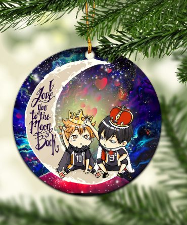 Hinata And Tobio Haikyuu Love You To The Moon Galaxy Ceramic Circle Ornament Perfect Gift For Christmas Holiday