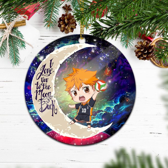 Hinata Haikyuu Love You To The Moon Galaxy Ceramic Circle Ornament Perfect Gift For Christmas Holiday - Image 2