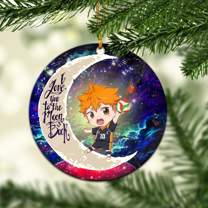 Hinata Haikyuu Love You To The Moon Galaxy Ceramic Circle Ornament Perfect Gift For Christmas Holiday