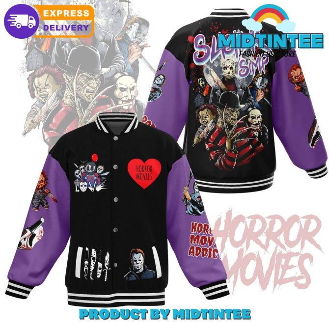 Horror Movie Fan Varsity Jacket – Iconic Characters, Stylish Design, Perfect Gift!