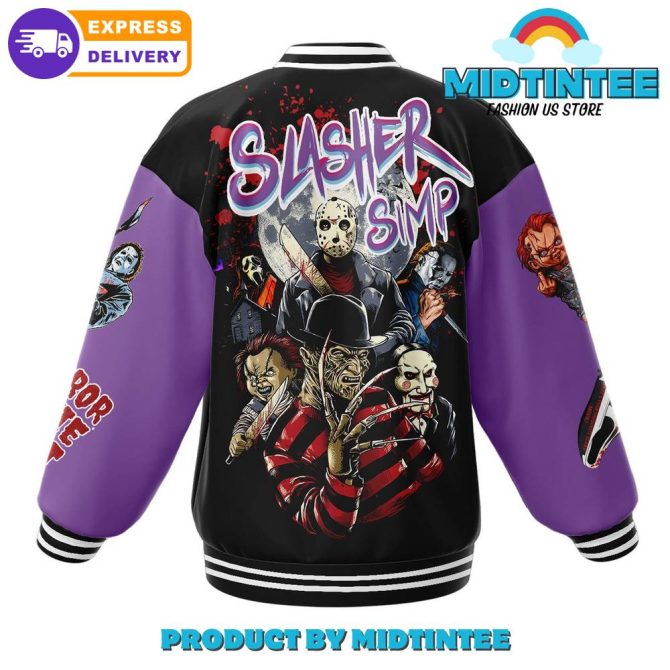 Horror Movie Fan Varsity Jacket – Iconic Characters, Stylish Design, Perfect Gift! - Image 2
