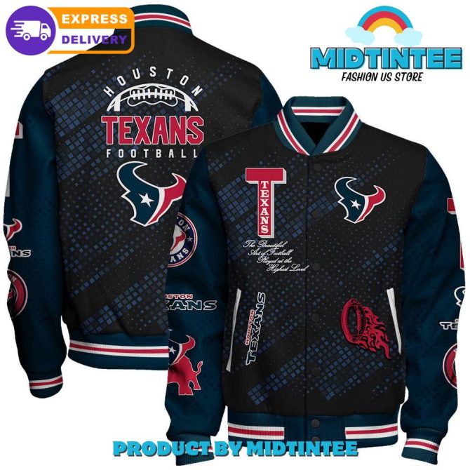 Houston Texans 2024 Nfl Pattern Baseball Jacket