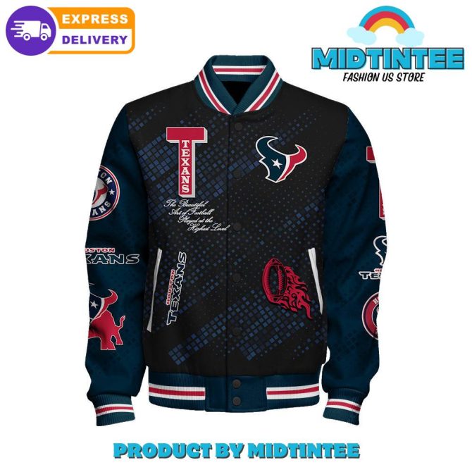 Houston Texans 2024 Nfl Pattern Baseball Jacket - Image 2