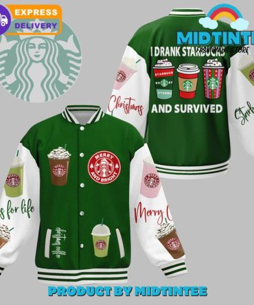 Festive Coffee Lovers Varsity Jacket - Holiday Edition, Perfect Gift For Starbucks Fans!