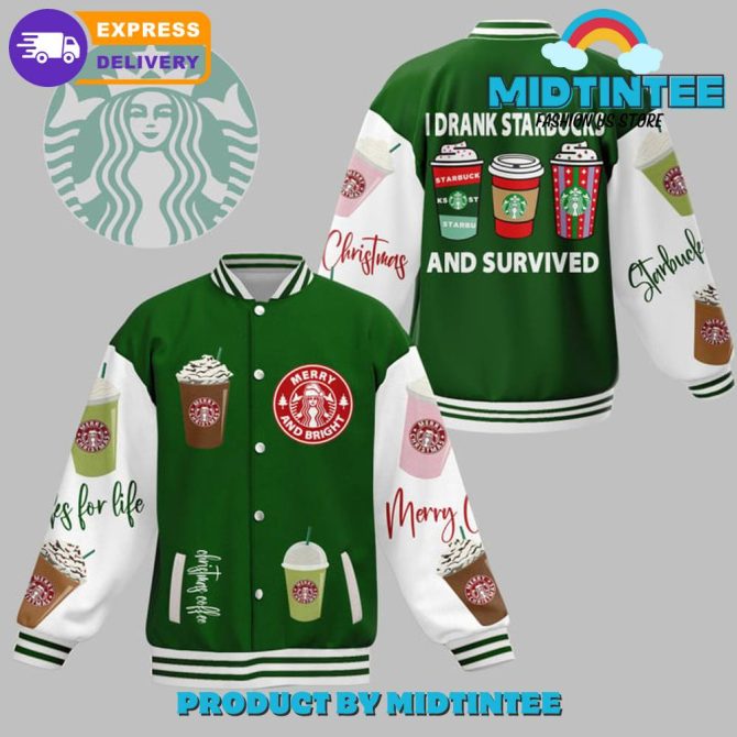 Festive Coffee Lovers Varsity Jacket - Holiday Edition, Perfect Gift For Starbucks Fans!