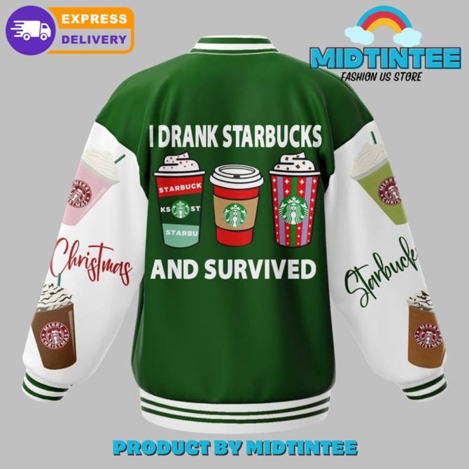Festive Coffee Lovers Varsity Jacket - Holiday Edition, Perfect Gift For Starbucks Fans! - Image 3