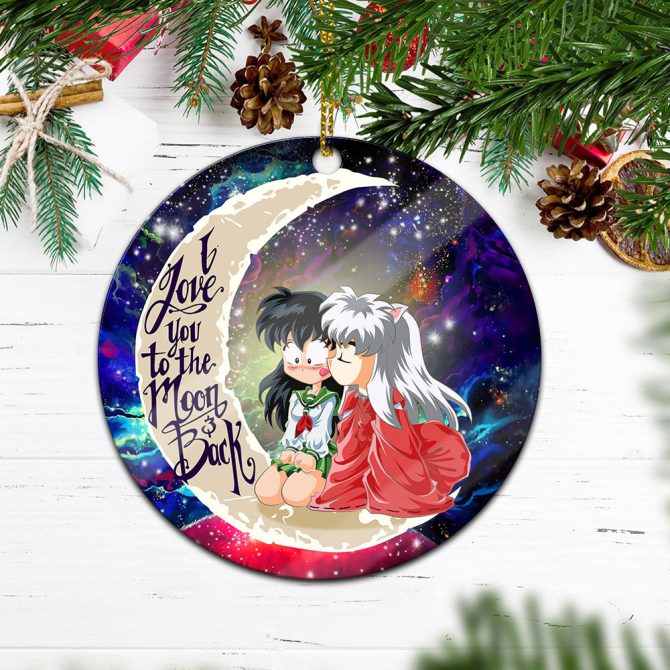 Inuyasha Love You To The Moon Galaxy Ceramic Circle Ornament Perfect Gift For Christmas Holiday - Image 2