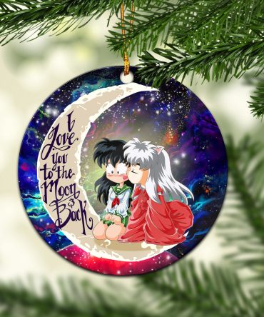 Inuyasha Love You To The Moon Galaxy Ceramic Circle Ornament Perfect Gift For Christmas Holiday