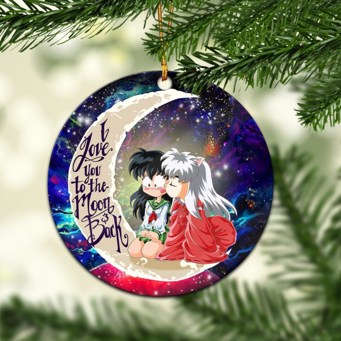 Inuyasha Love You To The Moon Galaxy Ceramic Circle Ornament Perfect Gift For Christmas Holiday