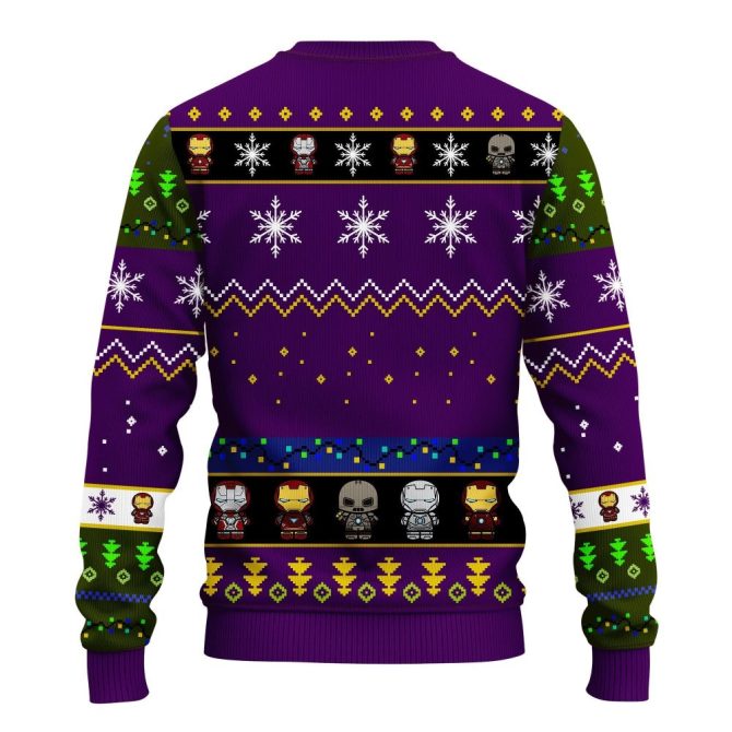 Avengers Ugly Christmas Sweater Purple Amazing Gift Idea Thanksgiving Gift - Image 2