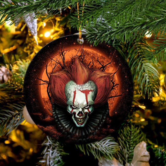 It Horror Movie Moonlight Ceramic Circle Ornament Perfect Gift For Christmas Holiday