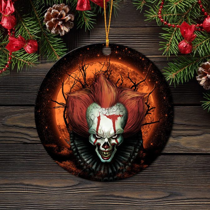 It Horror Movie Moonlight Ceramic Circle Ornament Perfect Gift For Christmas Holiday - Image 2
