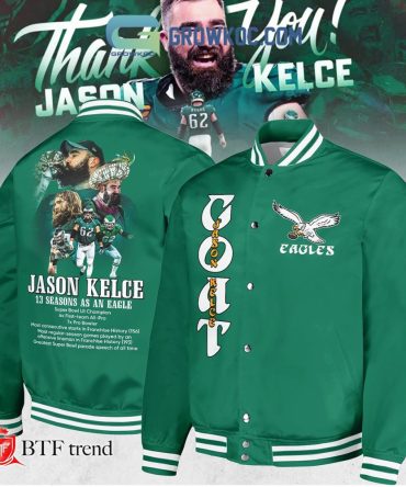 Limited Edition Jason Kelce Eagles Jacket - Celebrate 13 Seasons - Perfect Gift For Fans!