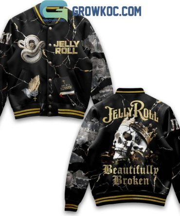 Jelly Roll Skull Bomber Jacket - Beautifully Broken Design, Trendy Streetwear