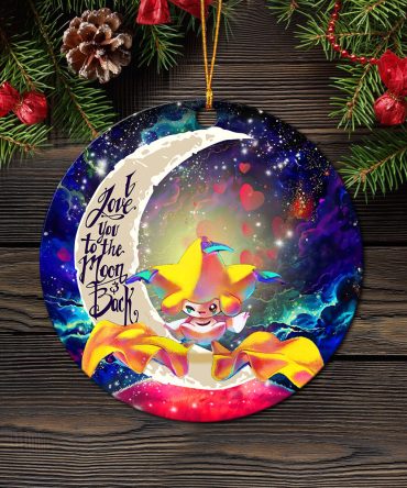 Jirachi Pokemon Love You To The Moon Galaxy Ceramic Circle Ornament Perfect Gift For Christmas Holiday