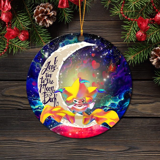 Jirachi Pokemon Love You To The Moon Galaxy Ceramic Circle Ornament Perfect Gift For Christmas Holiday