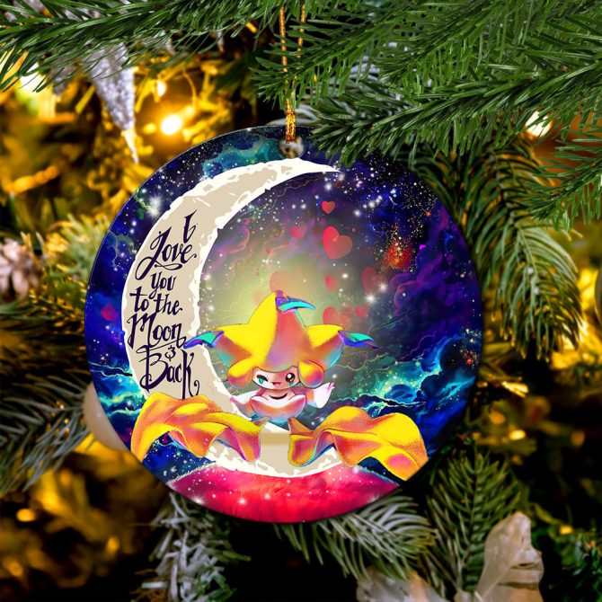 Jirachi Pokemon Love You To The Moon Galaxy Ceramic Circle Ornament Perfect Gift For Christmas Holiday - Image 2