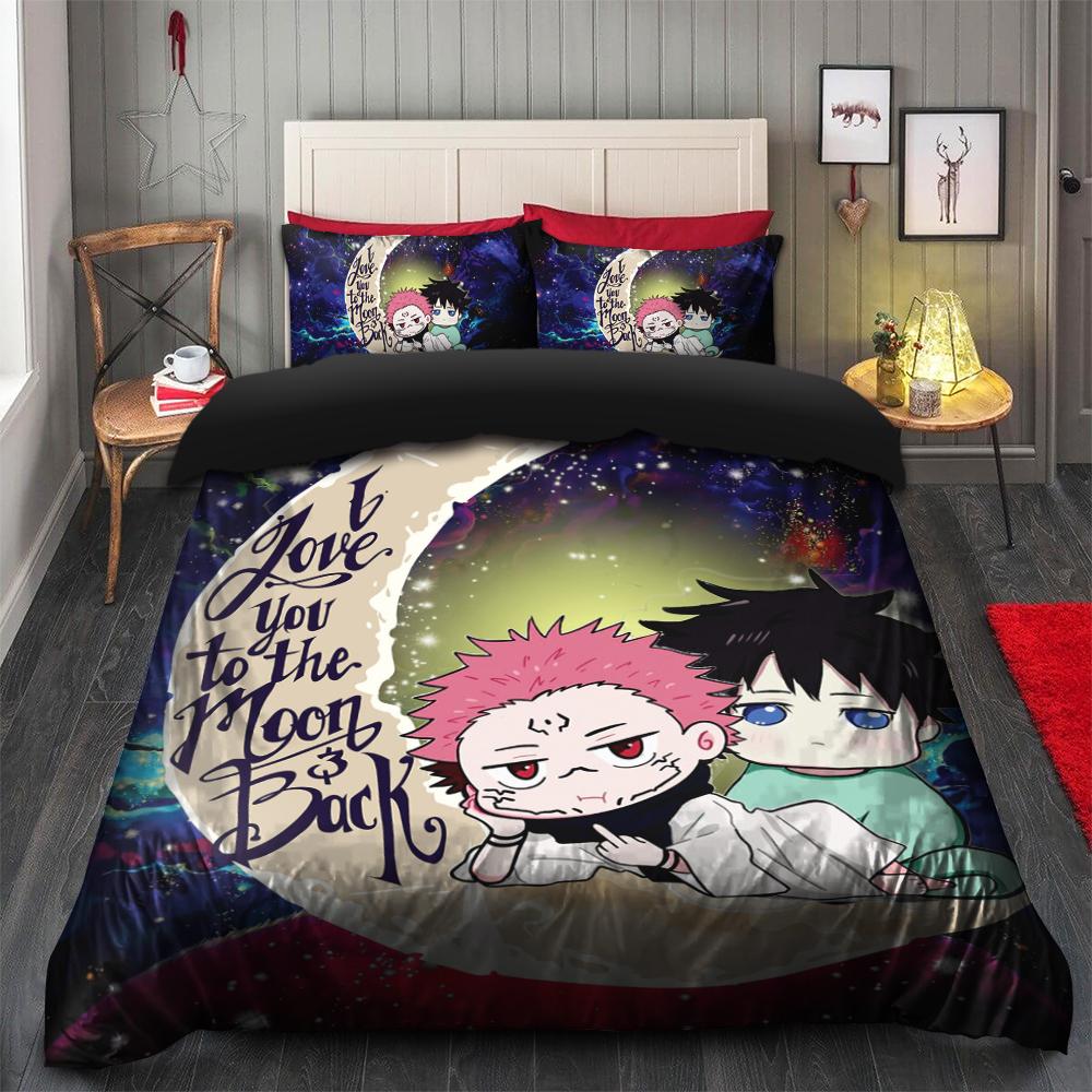 Jujutsu Kaisen Gojo Sukuna Love You To The Moon Galaxy Bedding Set Duvet Cover And 2 Pillowcases - Image 2