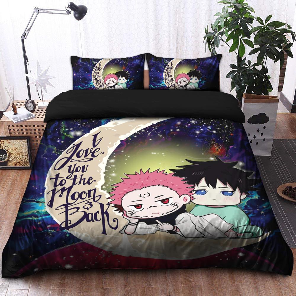 Jujutsu Kaisen Gojo Sukuna Love You To The Moon Galaxy Bedding Set Duvet Cover And 2 Pillowcases