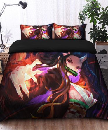 Kamado Nezuko Demon Slayer Bedding Set Duvet Cover And 2 Pillowcases