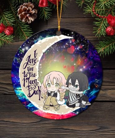 Kanroji And Kaburamaru Demon Slayer Love You To The Moon Galaxy Ceramic Circle Ornament Perfect Gift For Christmas Holiday
