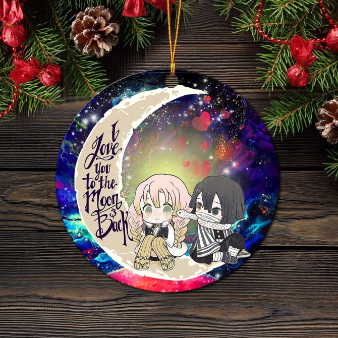 Kanroji And Kaburamaru Demon Slayer Love You To The Moon Galaxy Ceramic Circle Ornament Perfect Gift For Christmas Holiday