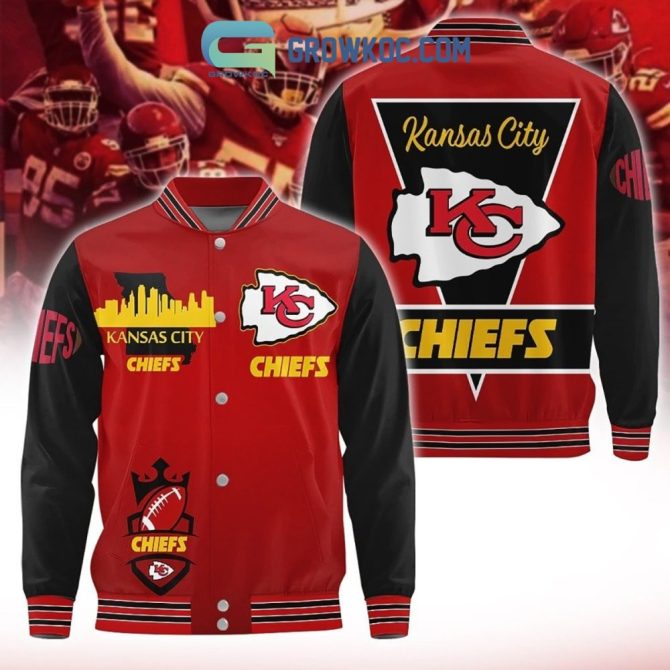 Kansas City Chiefs Varsity Jacket - Official Nfl Fan Gear, Red & Black, Sizes S-Xxl