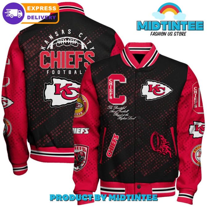 Kansas City Chiefs 2024 Nfl Pattern Baseball Jacket