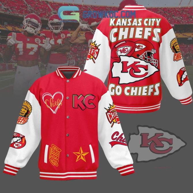 Kansas City Chiefs Varsity Jacket - Bold Red & White Fan Gear For Game Day