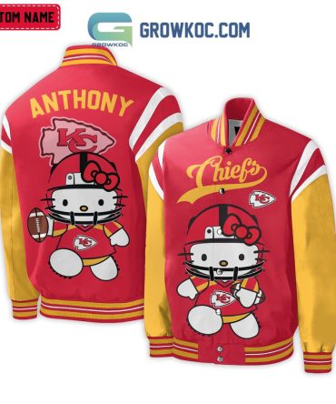 Custom Name Hello Kitty Chiefs Jacket – Personalized Nfl Fan Gear For Kids & Adults