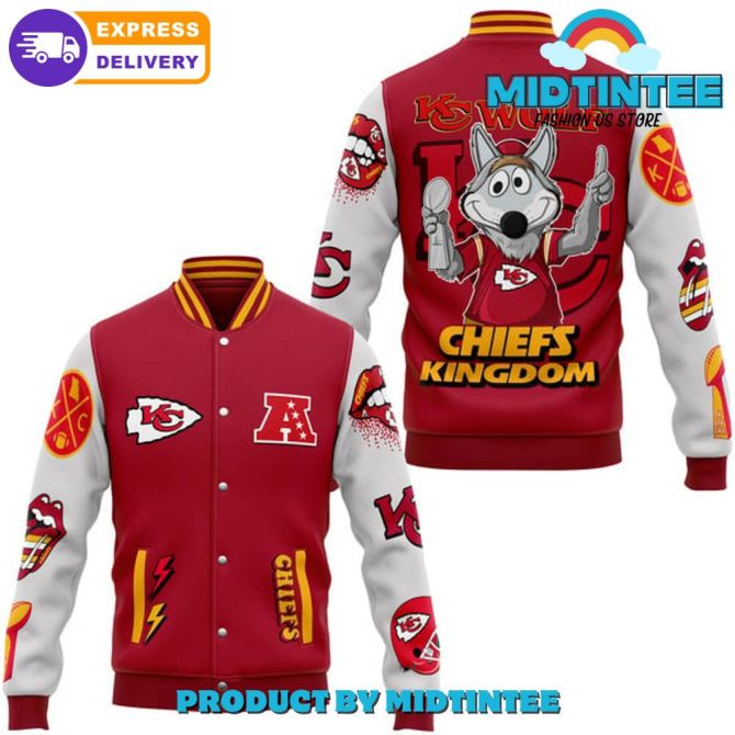 Chiefs Kingdom Varsity Jacket – Bold Red & White Design For Fans – Express Delivery!