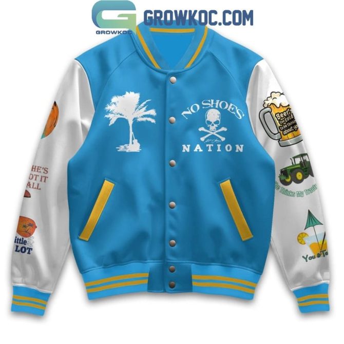 Limited Edition No Shoes Nation Varsity Jacket – Vibrant Blue, Iconic Design, Perfect For Kenny Chesney Fans! - Image 2