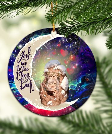 Demon Slayer Anime Love You To The Moon Galaxy Ceramic Circle Ornament Perfect Gift For Christmas Holiday
