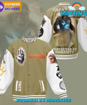 Kong Varsity Jacket - Protector Of Humanity Design , Fast Shipping , Midtintee Fashion