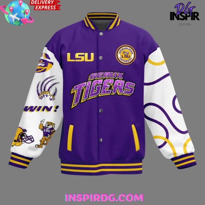 Lsu Tigers Smart Women Love Baseball Jacket - Image 2