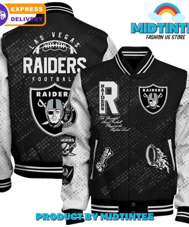 Las Vegas Raiders 2024 Nfl Pattern Baseball Jacket