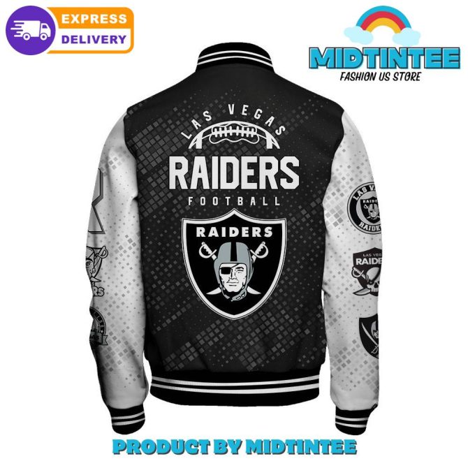Las Vegas Raiders 2024 Nfl Pattern Baseball Jacket - Image 3