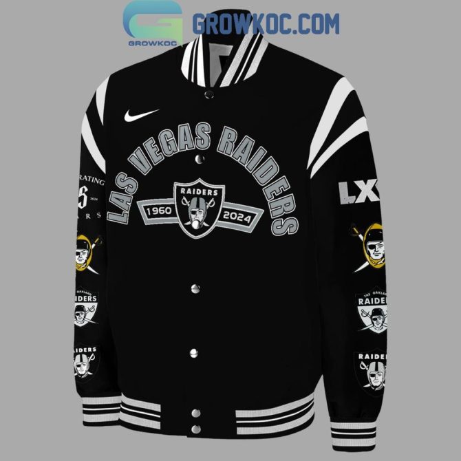 Celebrate 65 Years: Las Vegas Raiders Lxv Commemorative Varsity Jacket 1960-2024 - Image 2
