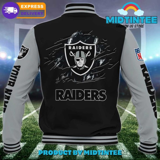 Customizable Raiders Varsity Jacket - Personalized Nfl Fan Gear With Fast Delivery - Image 3